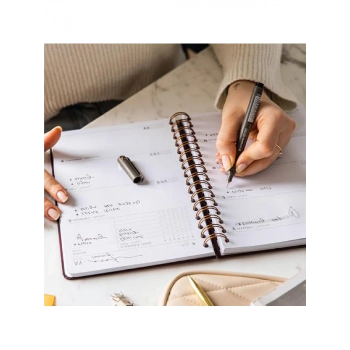 A5 Spiralli Süresiz Planlayıcı Ajanda - Kalp Temalı (15x21 cm)