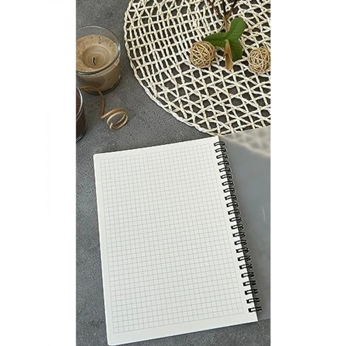 A5 Yırtılmaz Spiralli 60 Yapraklı Kareli Not Defteri