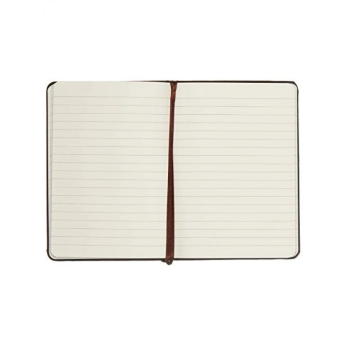 A6 Tekstil Kapak Çizgili Defter, Beyaz, 100 Yaprak