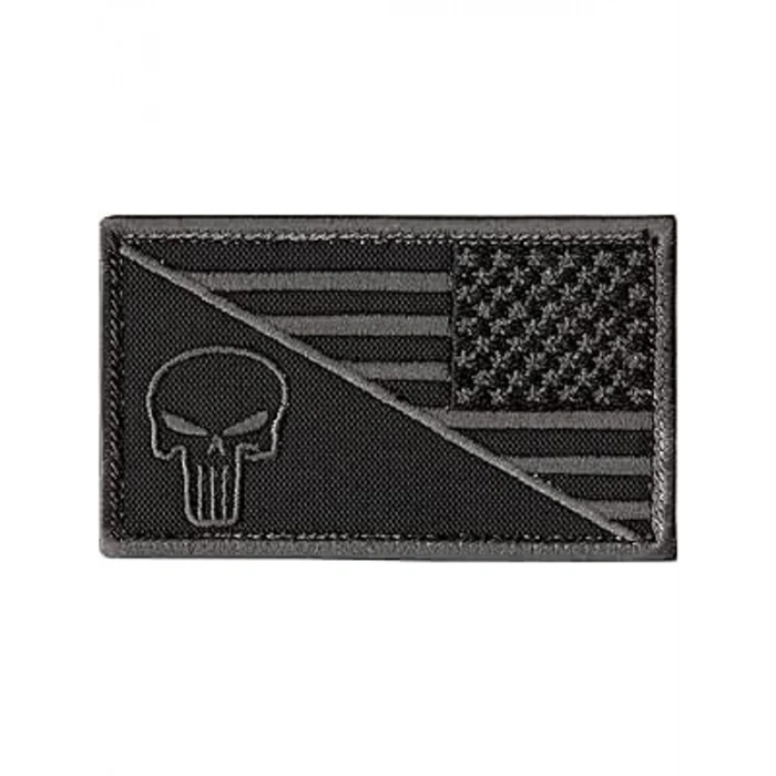 ABD Bayrağı Temalı Punisher Skull Patch, Askeri Stil Aksesuar