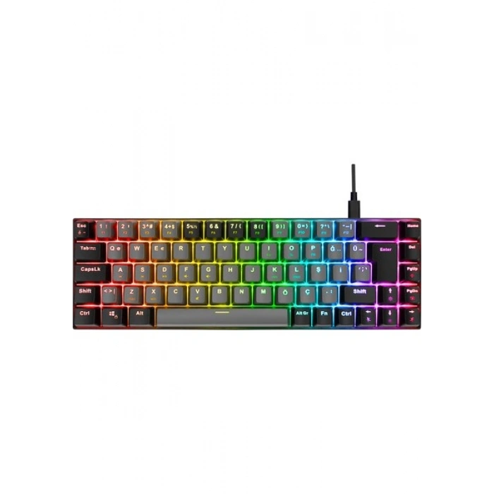 Acer Emachines EAK68 Gri/siyah USB Rgb Backlight Red Swıtch Mekanik Q 68 Tuşlu Mini Gaming Oyuncu Klavye