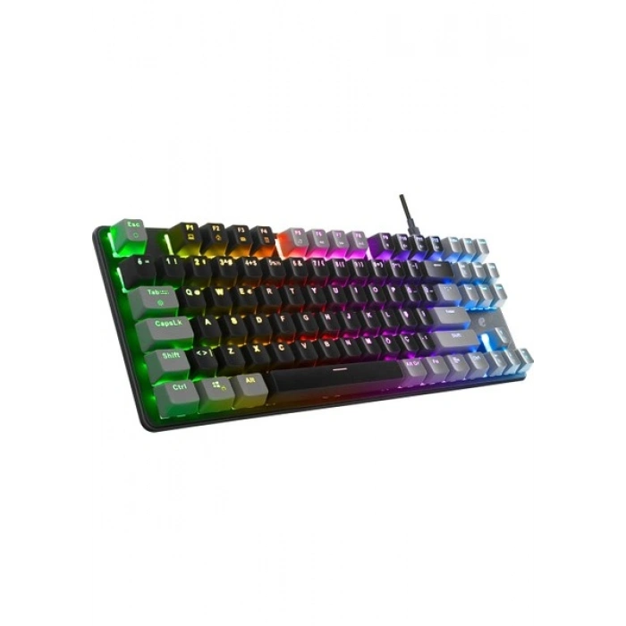 Acer Emachines, EAK87, Siyah/gri, USB Kablolu, Rgb Backlight, Red Switch, Mekanik, Türkçe Q, 87 Tuşlu, Gaming Klavye