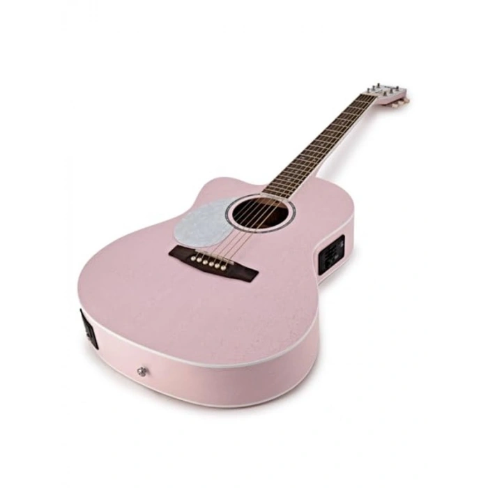 Açık Gözenekli Pastel Pembe Akustik Gitar, Şık Tasarım