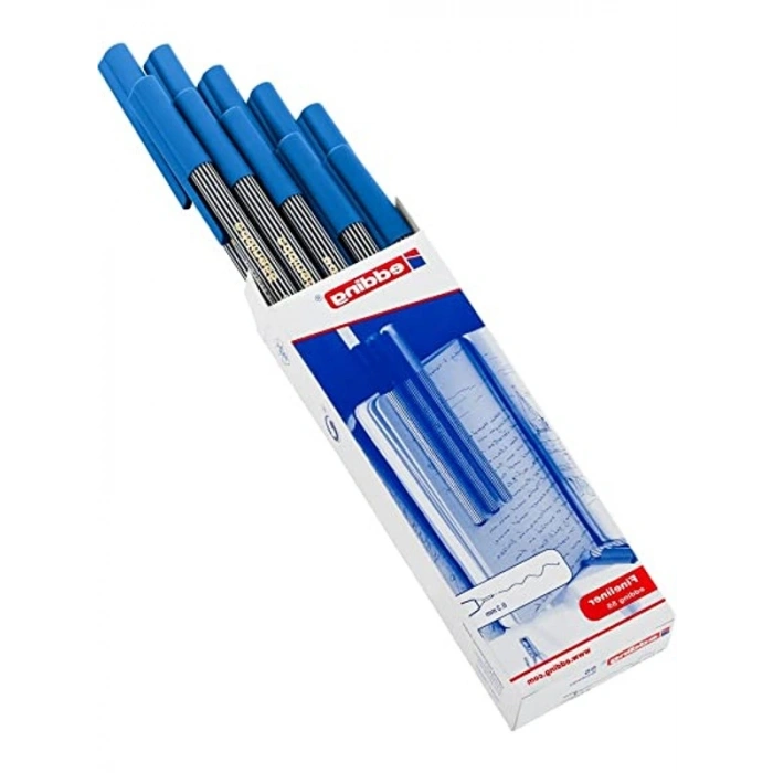 Açık Mavi Fineliner Kalem, 0.3 mm Uç, 10lu Paket