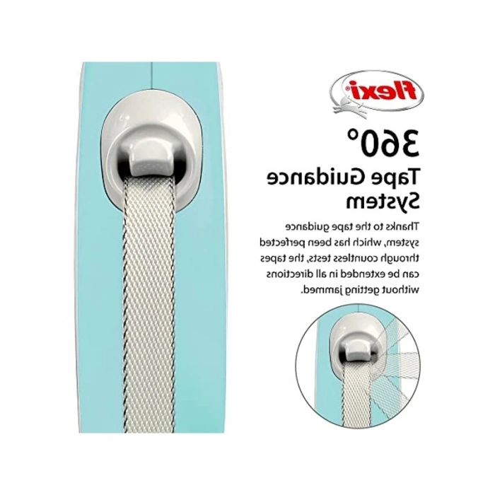 Açık Mavi Şerit Tasma 5m, S Beden, Konforlu Yürüyüş İçin