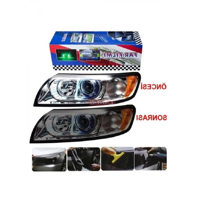 Açık Siyah Far Stop Filmi, 30 cm x 1 Metre Boyut