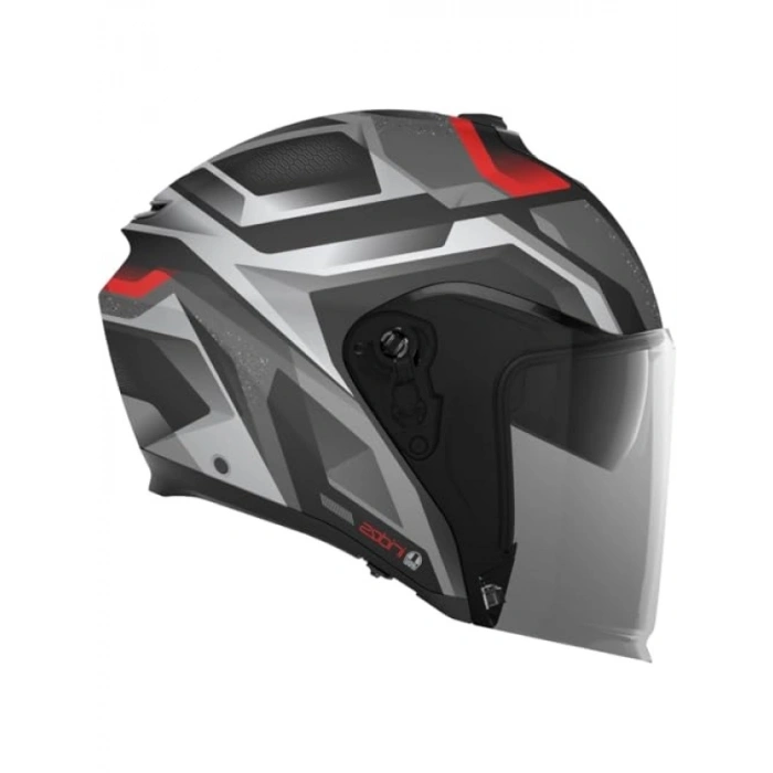 Açık Tip Motosiklet Kaskı - Mat Siyah-Gri, M Beden