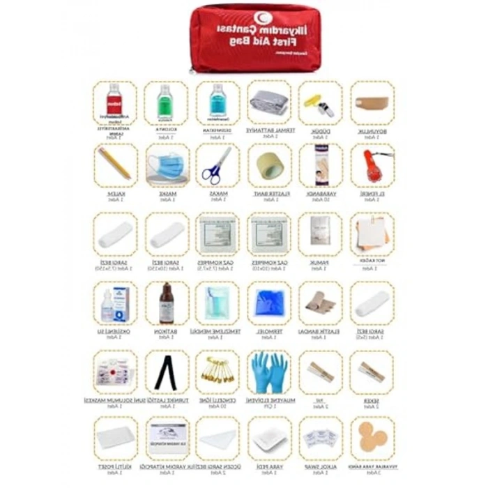 Acil Durumlarda Kullanıma Yönelik 36 Parça İlk Yardım Çantası