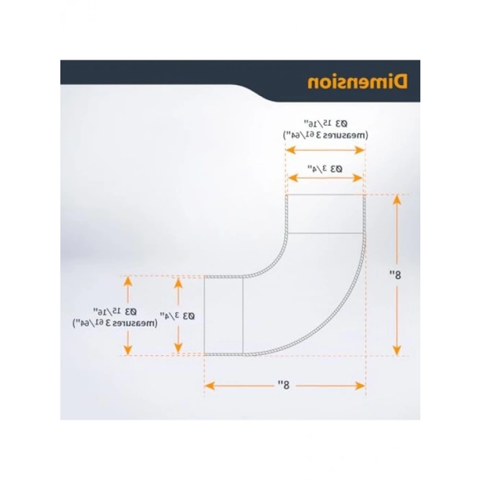 Açılı Toz Hortumu Bağlantısı - 10.2 cm, 90 Derece