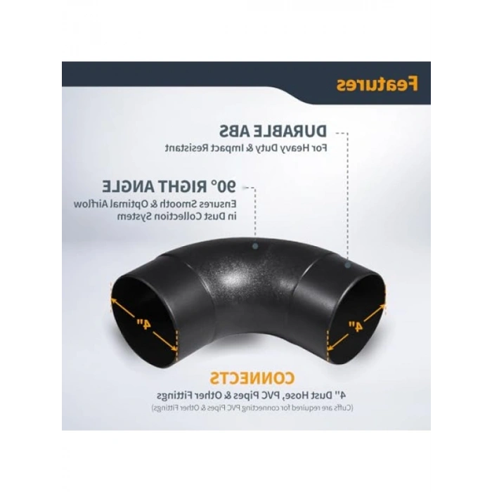 Açılı Toz Hortumu Bağlantısı - 10.2 cm, 90 Derece