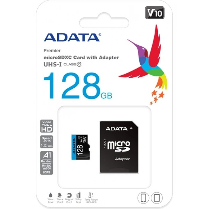 Adata 128GB Premier microSDXC Card with Adapter UHS-I Class10 V10 Hafıza Kartı