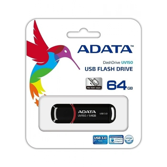 Adata UV150-64GB USB3.2 Gen1 Black Flash Bellek