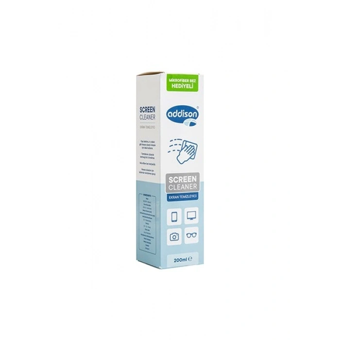Addıson 300870 Ekran Temizleyici Sprey 200ML + Mikrofiber Bez