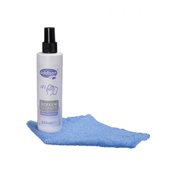 Addison 300871 Ekran Temizleyici Sprey 250ML + Mikrofiber Bez