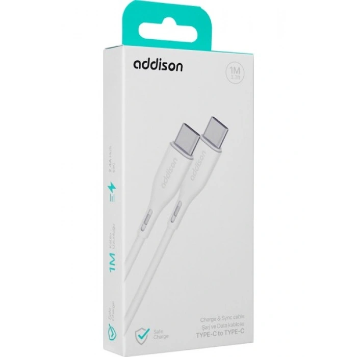 Addison ADS-C260 2.4A 48W Typec To Typec Data + Şarj Kablosu 1m
