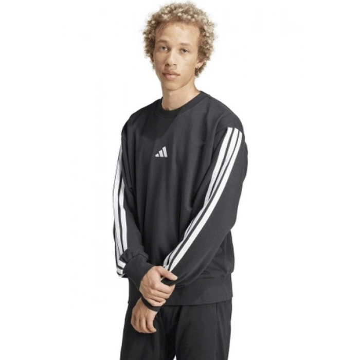 adidas Erkek Siyah Sweatshirt M 3S FT SWT JE6372