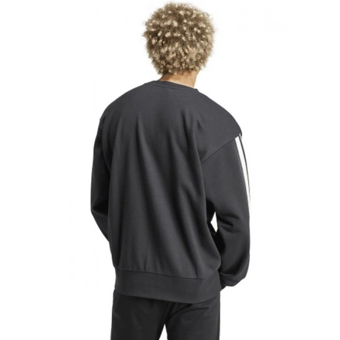 adidas Erkek Siyah Sweatshirt M 3S FT SWT JE6372