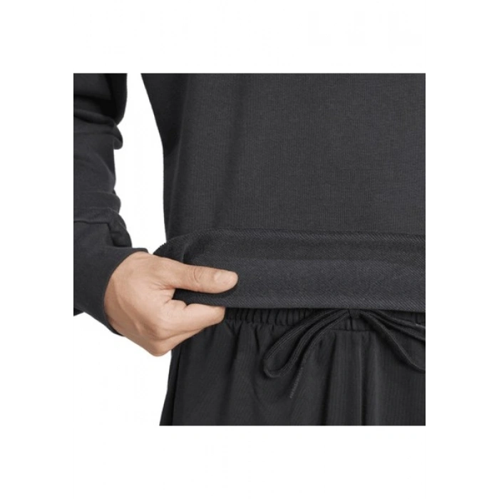 adidas Erkek Siyah Sweatshirt M 3S FT SWT JE6372