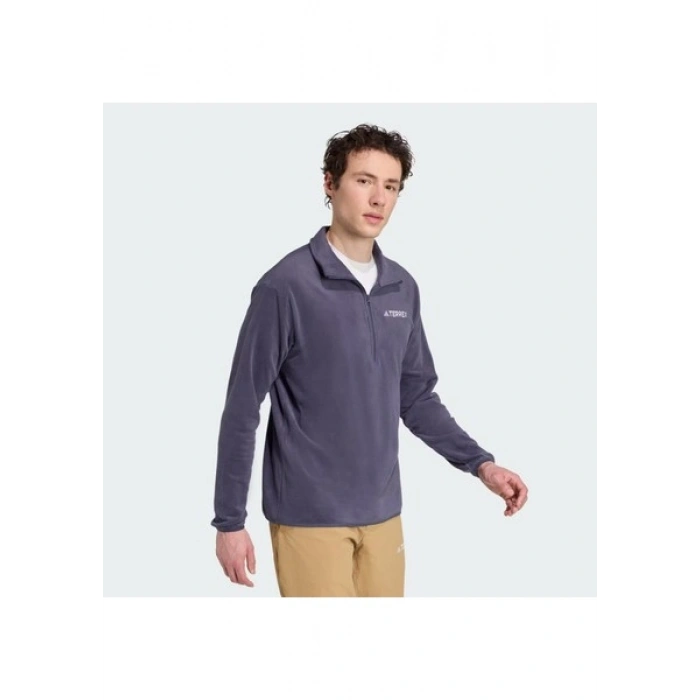 adidas Multi Essentials 1/2 Zip Fleece Erkek Mavi Dik Yaka Sweatshirt