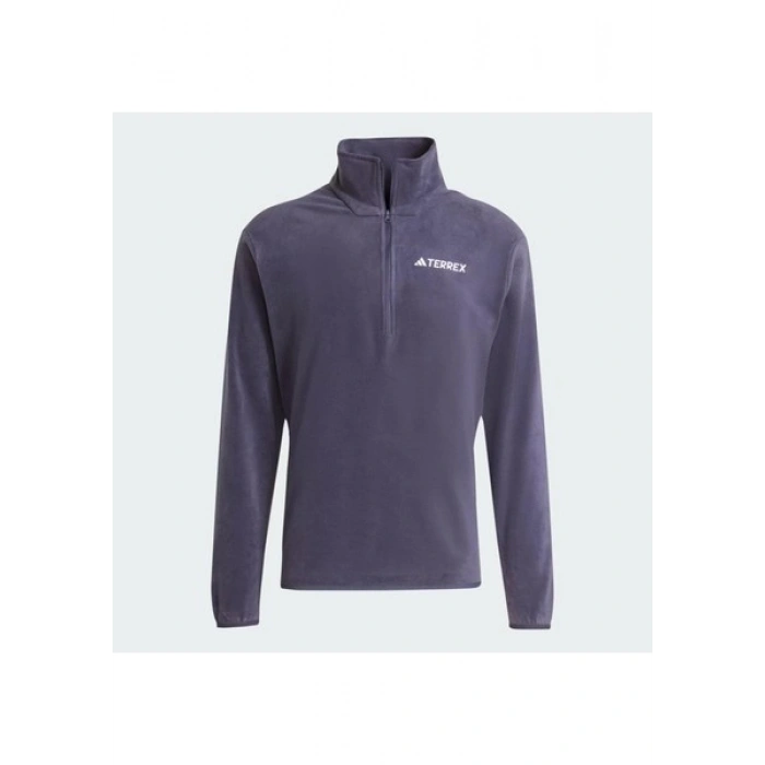 adidas Multi Essentials 1/2 Zip Fleece Erkek Mavi Dik Yaka Sweatshirt