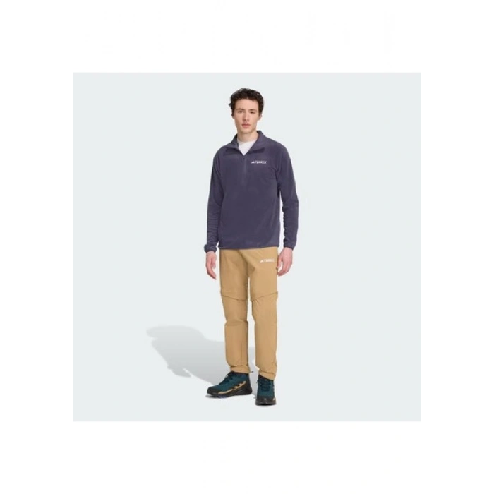 adidas Multi Essentials 1/2 Zip Fleece Erkek Mavi Dik Yaka Sweatshirt