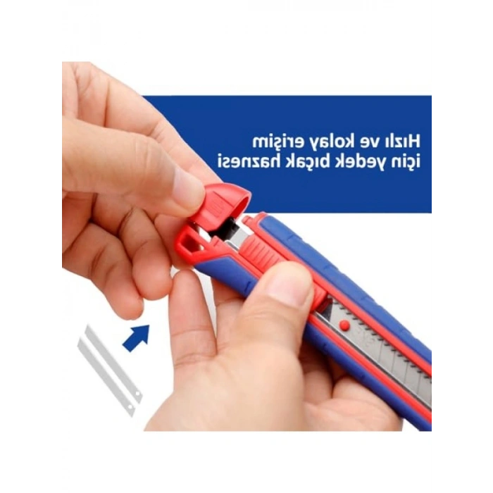 Ağır Hizmet Paslanmaz Çelik Kasa Maket Bıçağı - 9 mm