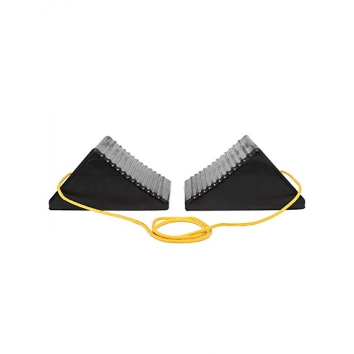 Ağır Hizmet Tipi Halatlı Lastik Tekerlek Takozu, 20.3x12.7x10.16 cm