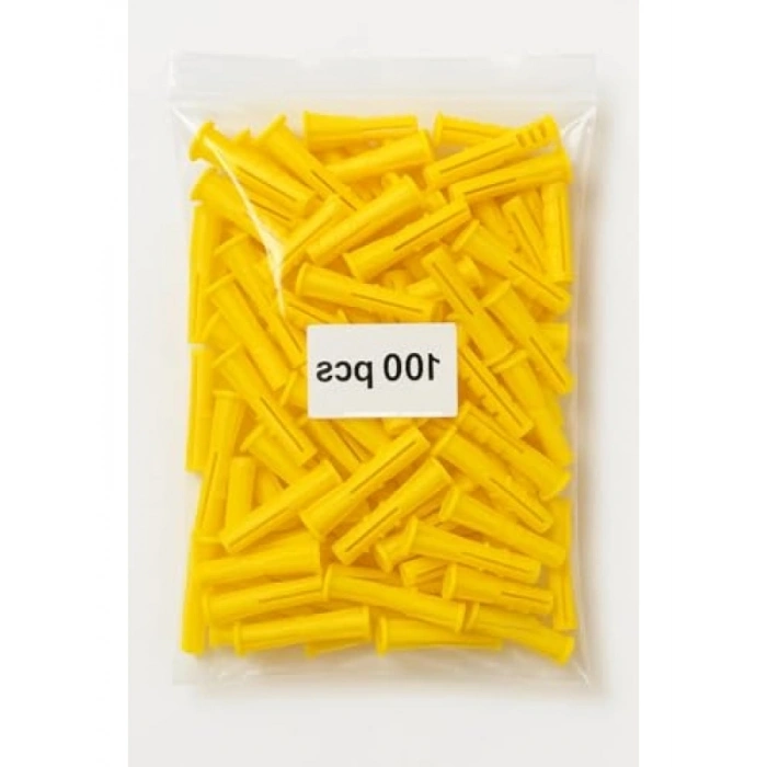 Ağır Yük Taşıma Kapasiteli Sarı Roket Dübel - 100 Adet Set