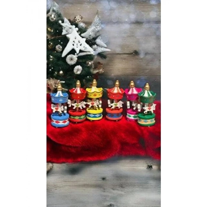 Ahşap Atlı Karınca Süsler - Mini Noel ve Yılbaşı Dekorasyonu