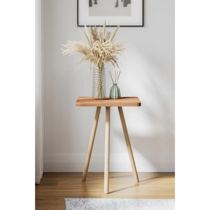 Ahşap Ayaklı Kare Yan Sehpa, Tekli Zigon Sehpa