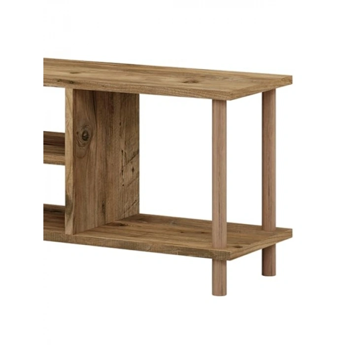 Ahşap Ayaklı TV Ünitesi - Raflı Tasarım