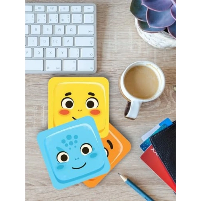 Ahşap Baskılı Pokemon Temalı 4lü Bardak Altlığı Seti (9x9 cm)