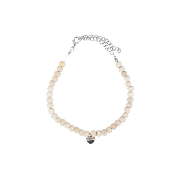 Ahşap Boncuklu Zincirli Kedi Boyun Tasması