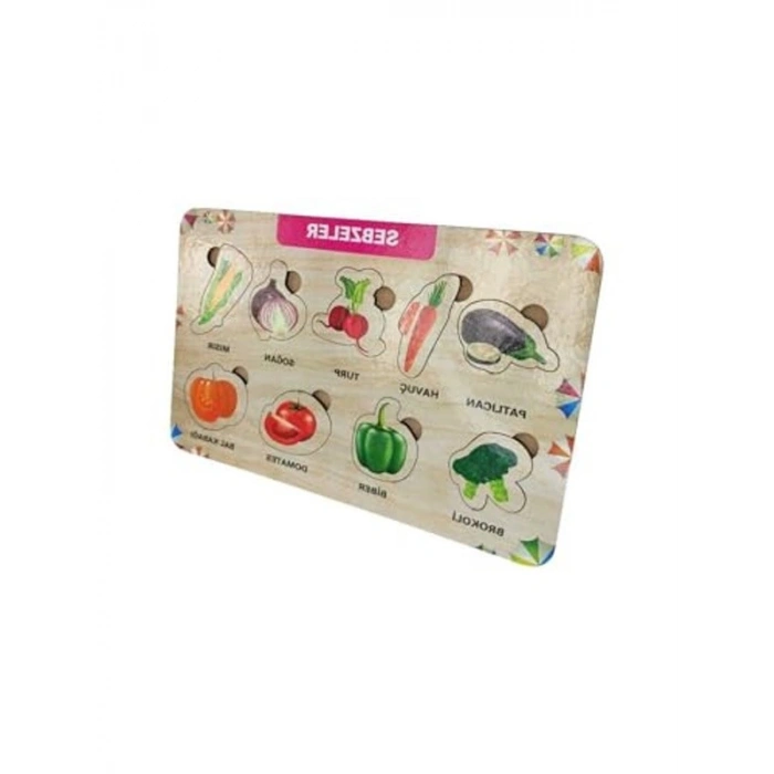 Ahşap Bultak Sebzeler Puzzle, Eğitici ve Eğlenceli Aktivite