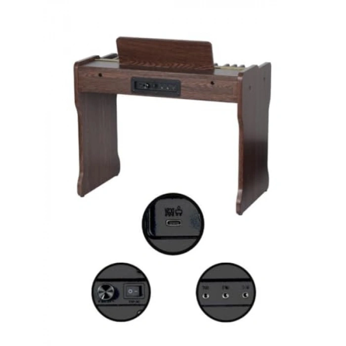 Ahşap Çocuk Piyanosu - 37 Tuşlu, Pilli Model