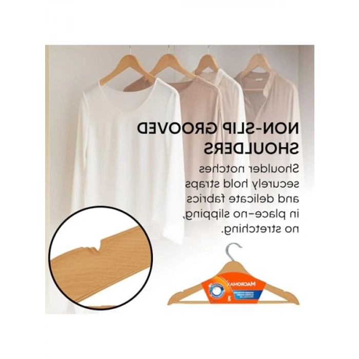 Ahşap Desenli 3 Adet Plastik Elbise Askısı