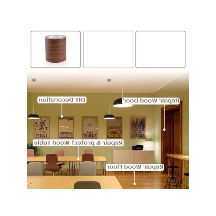 Ahşap Desenli Kendinden Yapışkanlı Onarım Bandı Seti, 2 Rulo