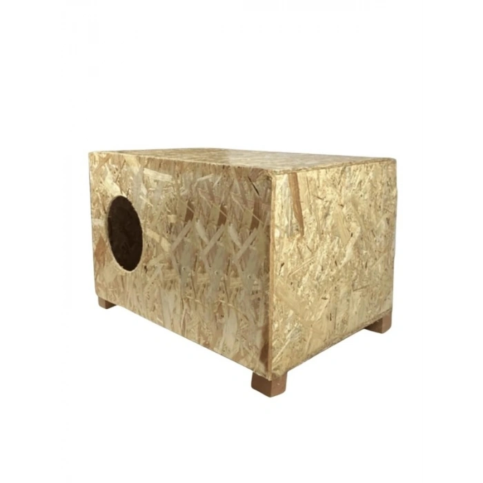 Ahşap Dış Mekan Kedi Evi - 60x40x30 cm Boyutlarında