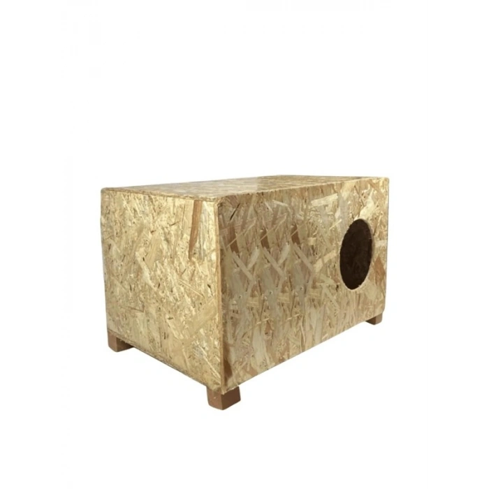Ahşap Dış Mekan Kedi Evi - 60x40x30 cm Boyutlarında