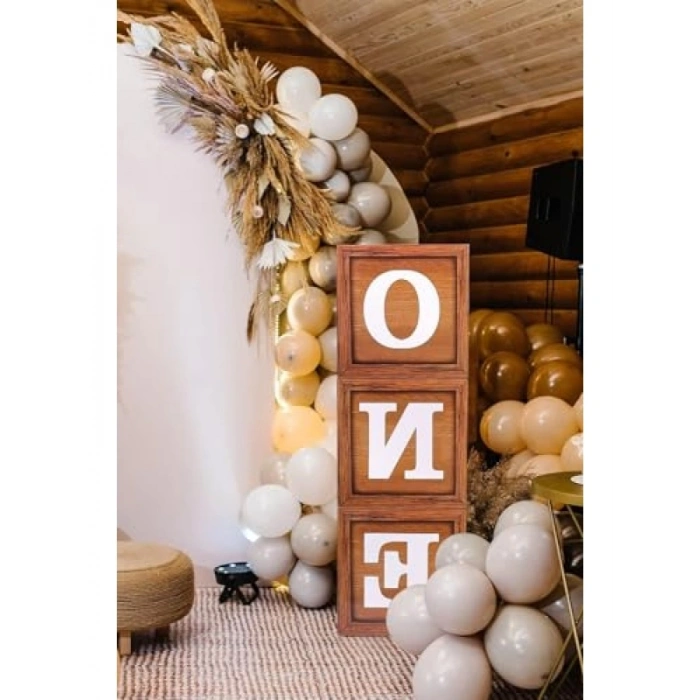 Ahşap Doğum Günü Kutlama Seti - 1 Yaş İçin