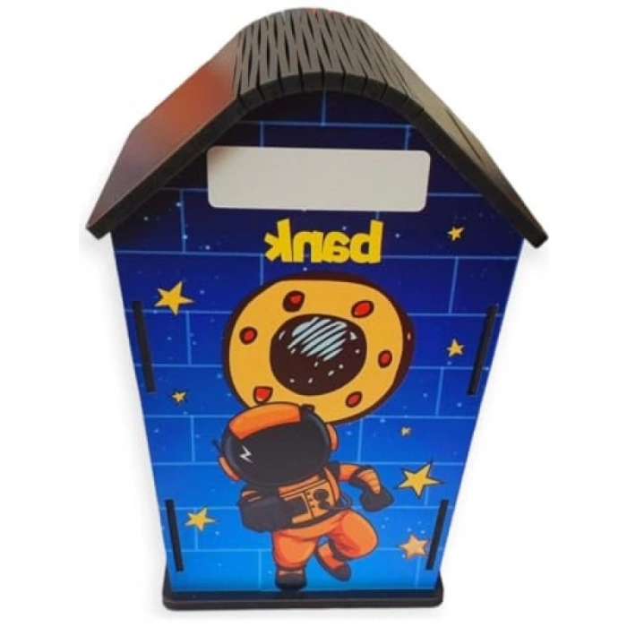 Ahşap Ev Temalı Kumbara - Uzay Tasarımı