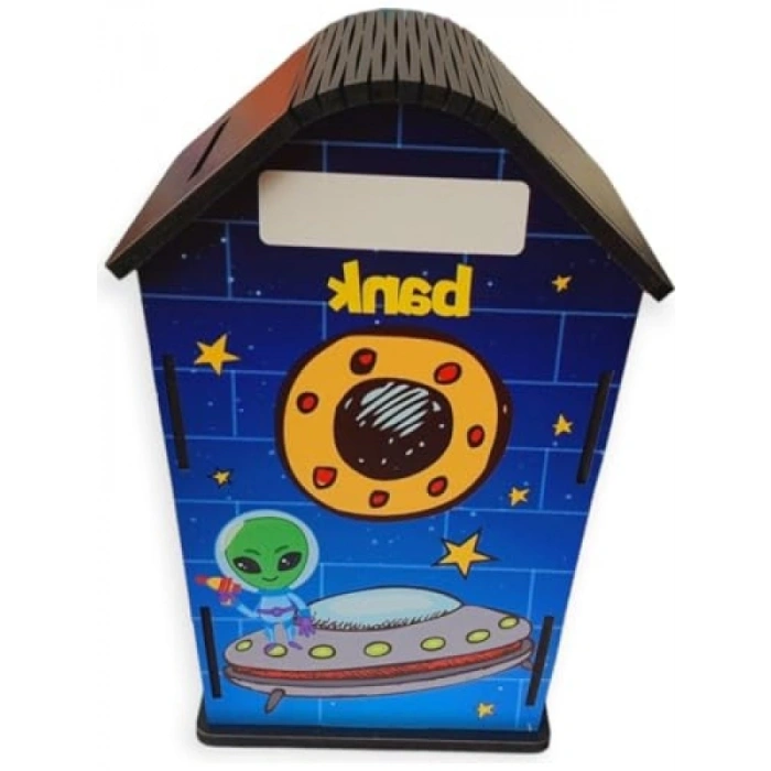 Ahşap Ev Temalı Kumbara - Uzay Tasarımı