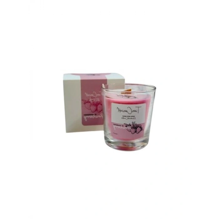 Ahşap Fitilli Soya Mum, Kırmızı Aromaterapi, 150cc