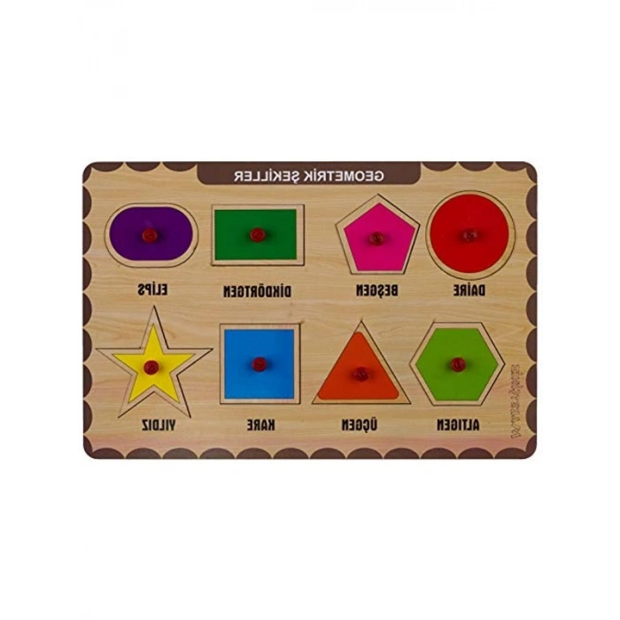 Ahşap Geometrik Şekiller Yapboz - Eğitici Tasarım ile
