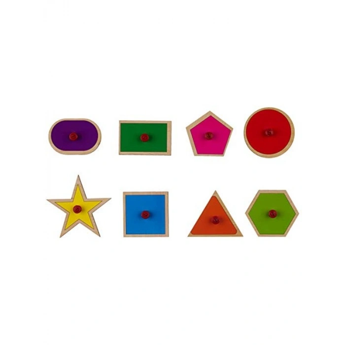 Ahşap Geometrik Şekiller Yapboz - Eğitici Tasarım ile