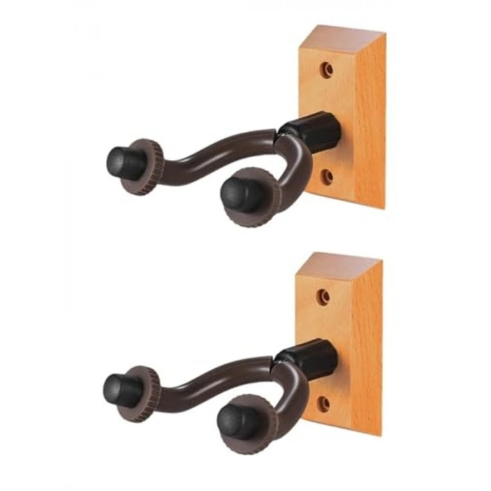 Ahşap Gitar Askı Seti, 2 Adet, Duvara Monte Edilebilir