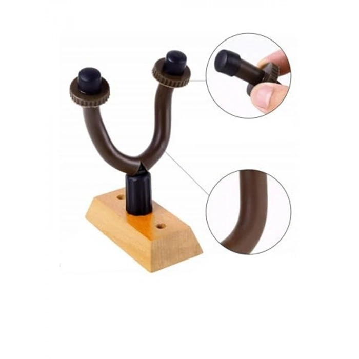 Ahşap Gitar Askı Seti, 2 Adet, Duvara Monte Edilebilir