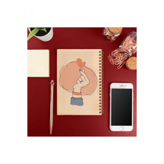 Ahşap Kapaklı Çizgisiz Defter 12x18 cm, 48 Yaprak