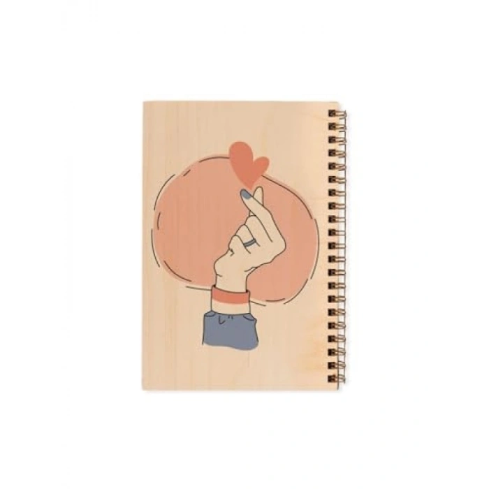 Ahşap Kapaklı Çizgisiz Defter 12x18 cm, 48 Yaprak