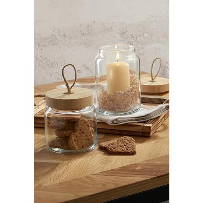 Ahşap Kapaklı Kavanoz - 860 cc